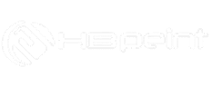 Logo HBpeint : Design Futuriste et Identité Visuelle Logo stylisé blanc sur fond noir, composé d'un emblème circulaire à gauche et du texte 'HBpeint' en police futuriste.